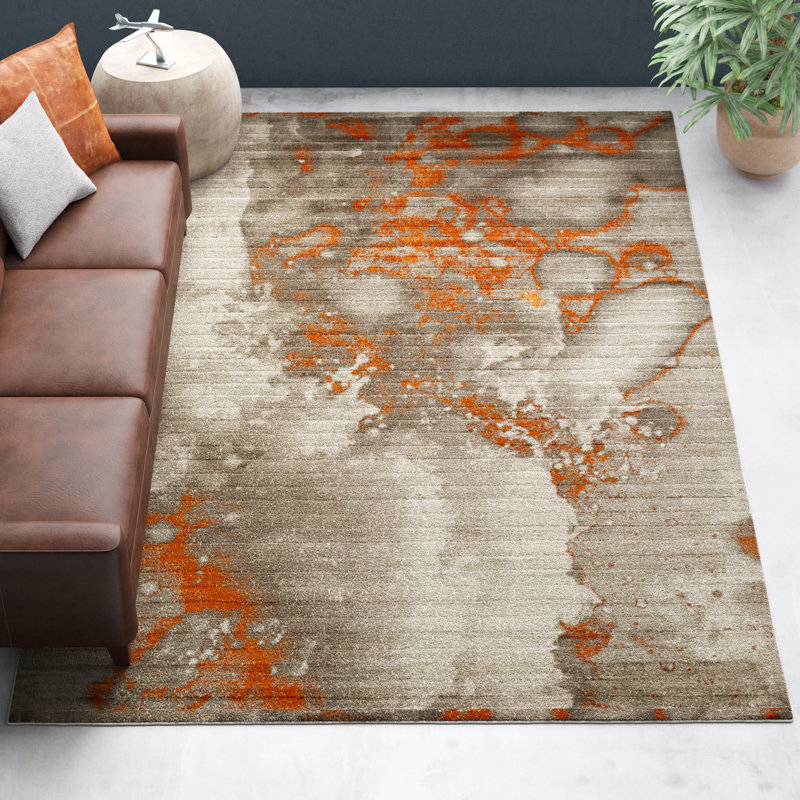 Trent Austin Design® Chartwell Light Grey/Burnt Orange Area Rug